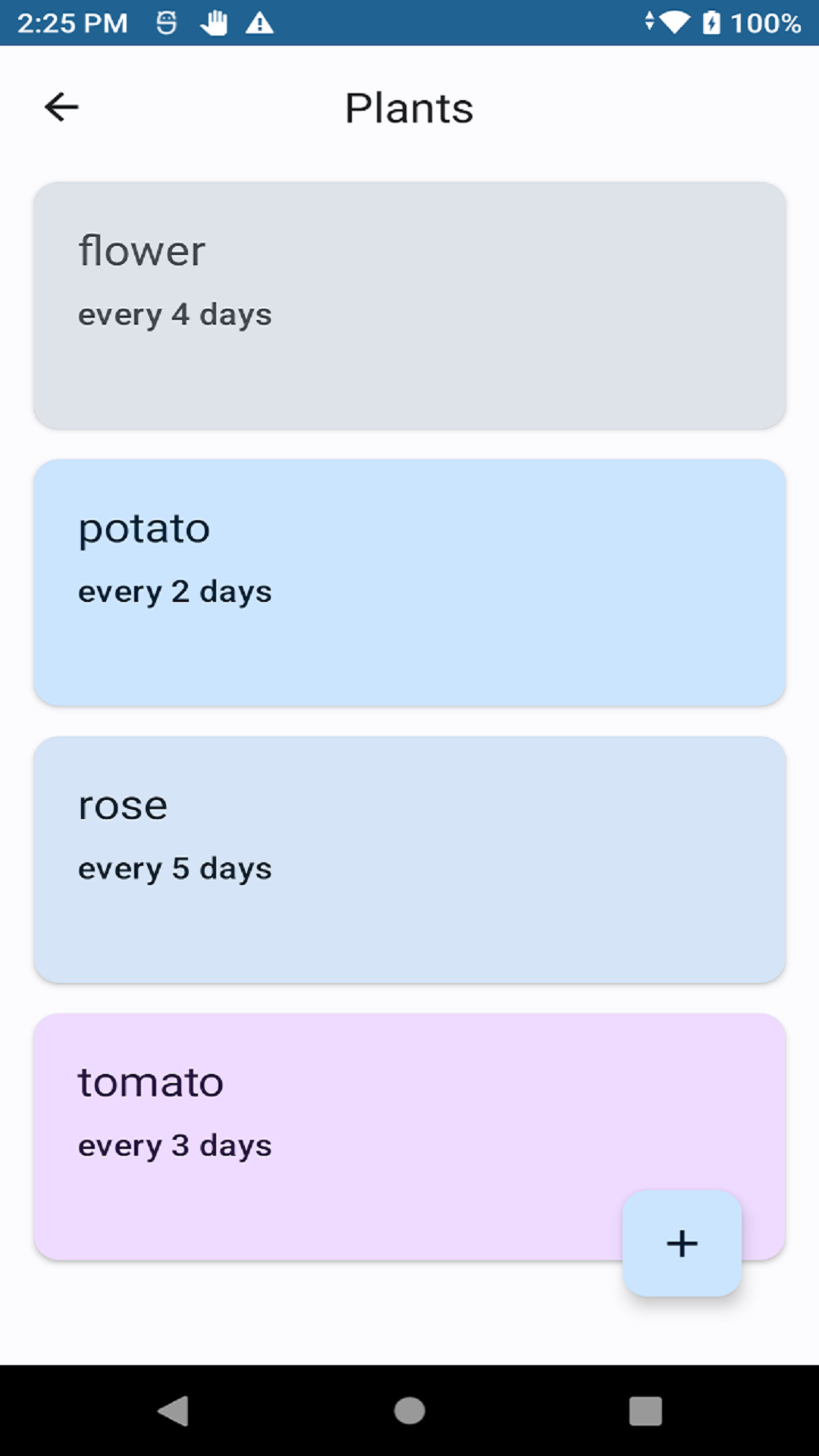 Third Screen - Plant Home after settings